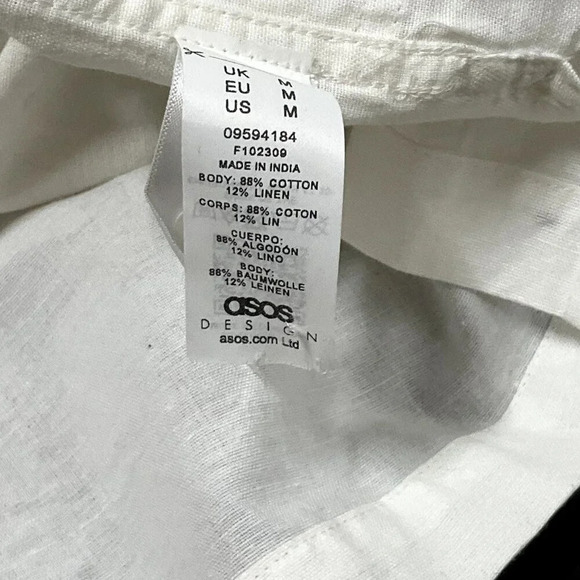 Asos Top Women M Medium Multicolor Linen Collared Embroidery Cowboy Ranching - Picture 5 of 5